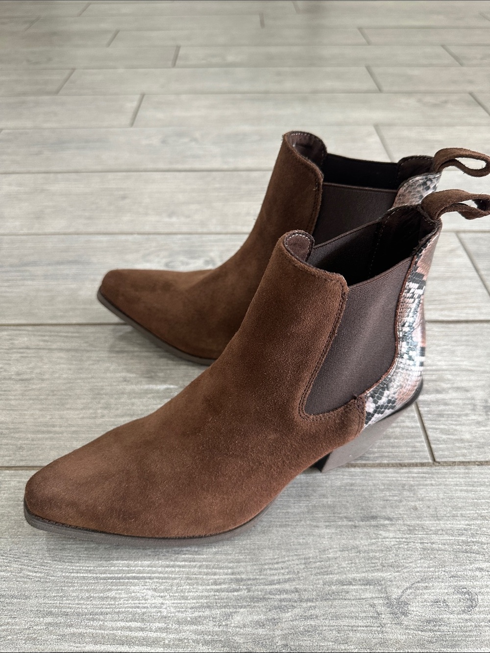 Ariat Bradley Western Coffee Desert Snake Suede Boots New! - Picture 10 of 14